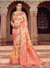 Orange Colour Latest Collection Fancy Wedding Wear Heavy Thread Zari And Cord Embroidery Weaved Silk Designer Saree 13517
